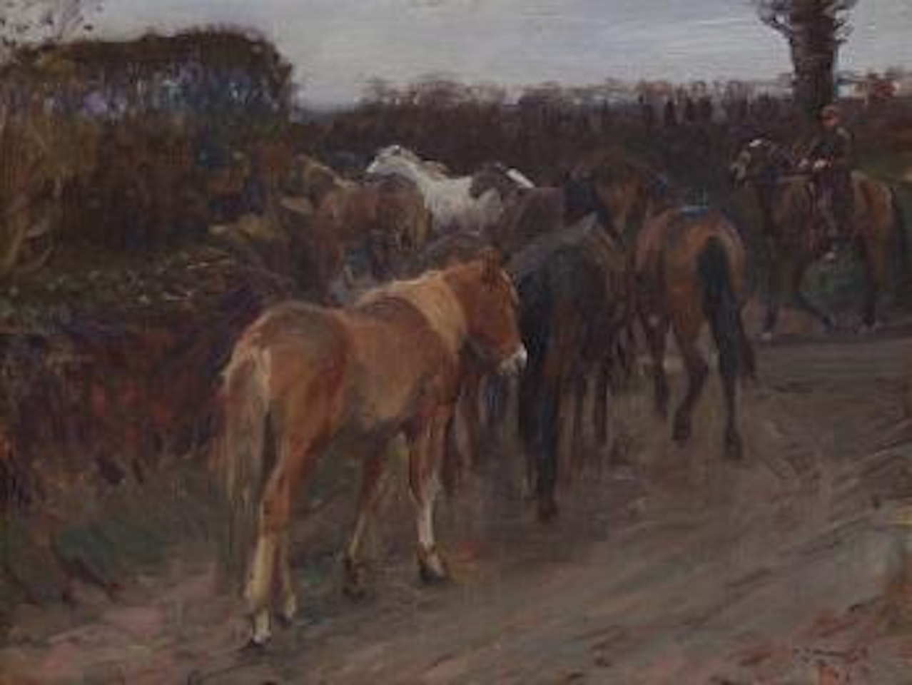 Gypsy ponies by Alfred James Munnings