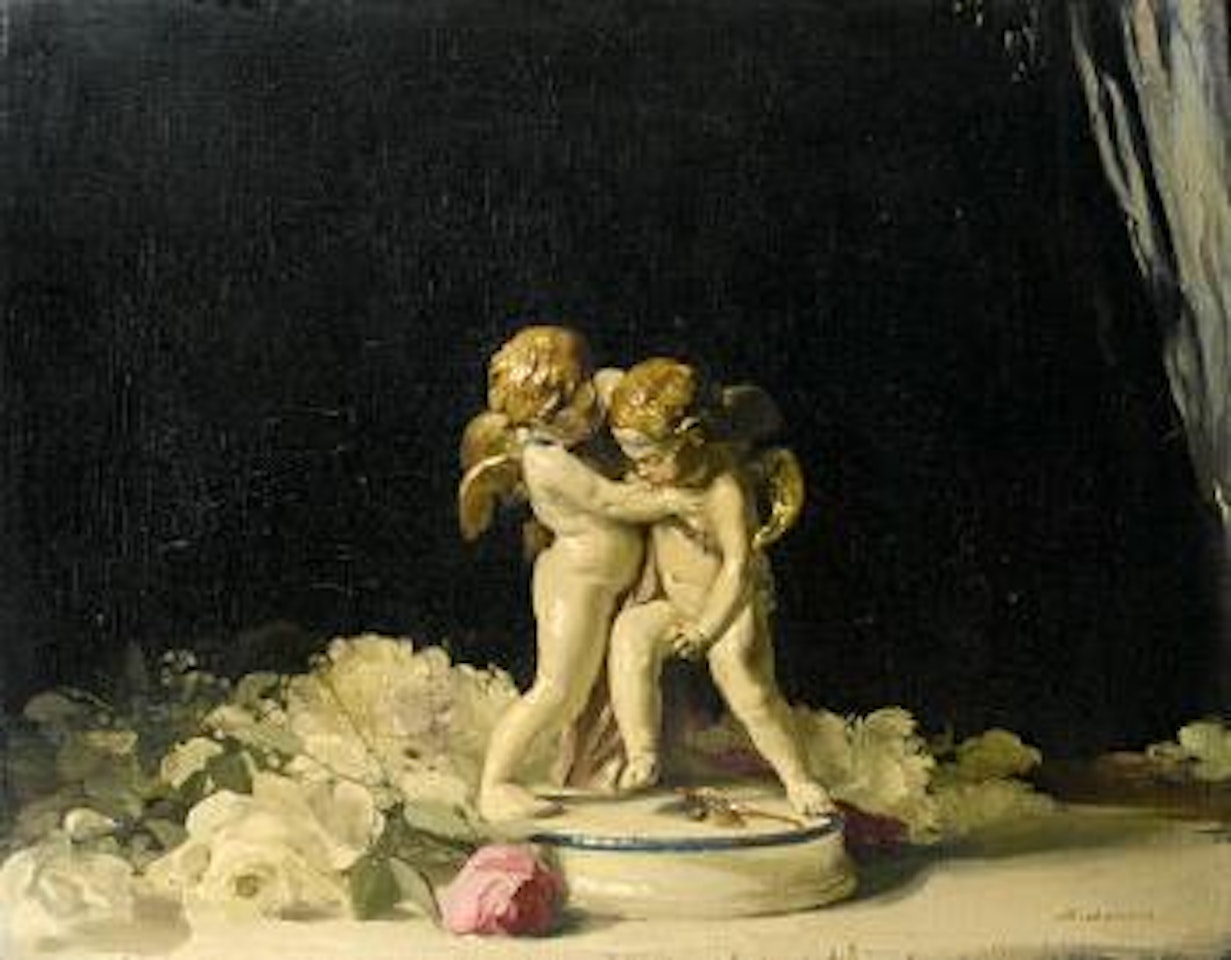 Cupids fighting for a rose by William Nicholson