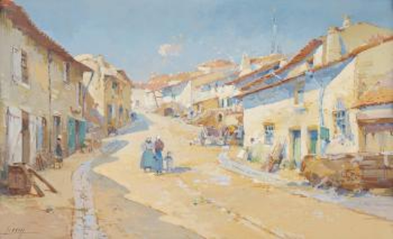 Conversation dans une ruelle by Eugene Galien-Laloue