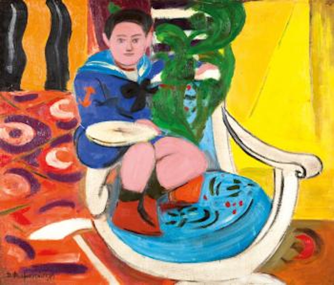 Boy in navy suit by Diamantis Diamandopoulos