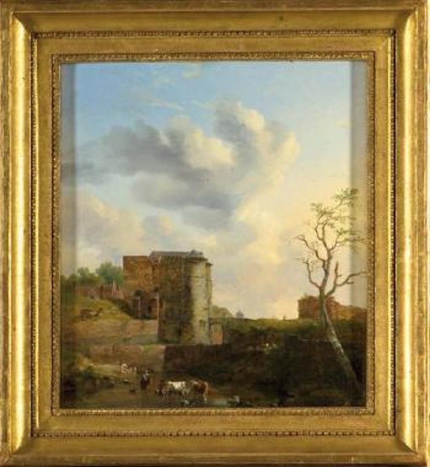 Heuvel poort te Gend by Pierre Francois de Noter by Eugène Joseph Verboeckhoven
