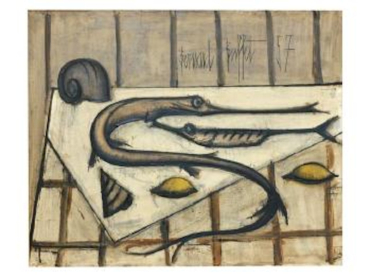 Nature morte aux orphies by Bernard Buffet