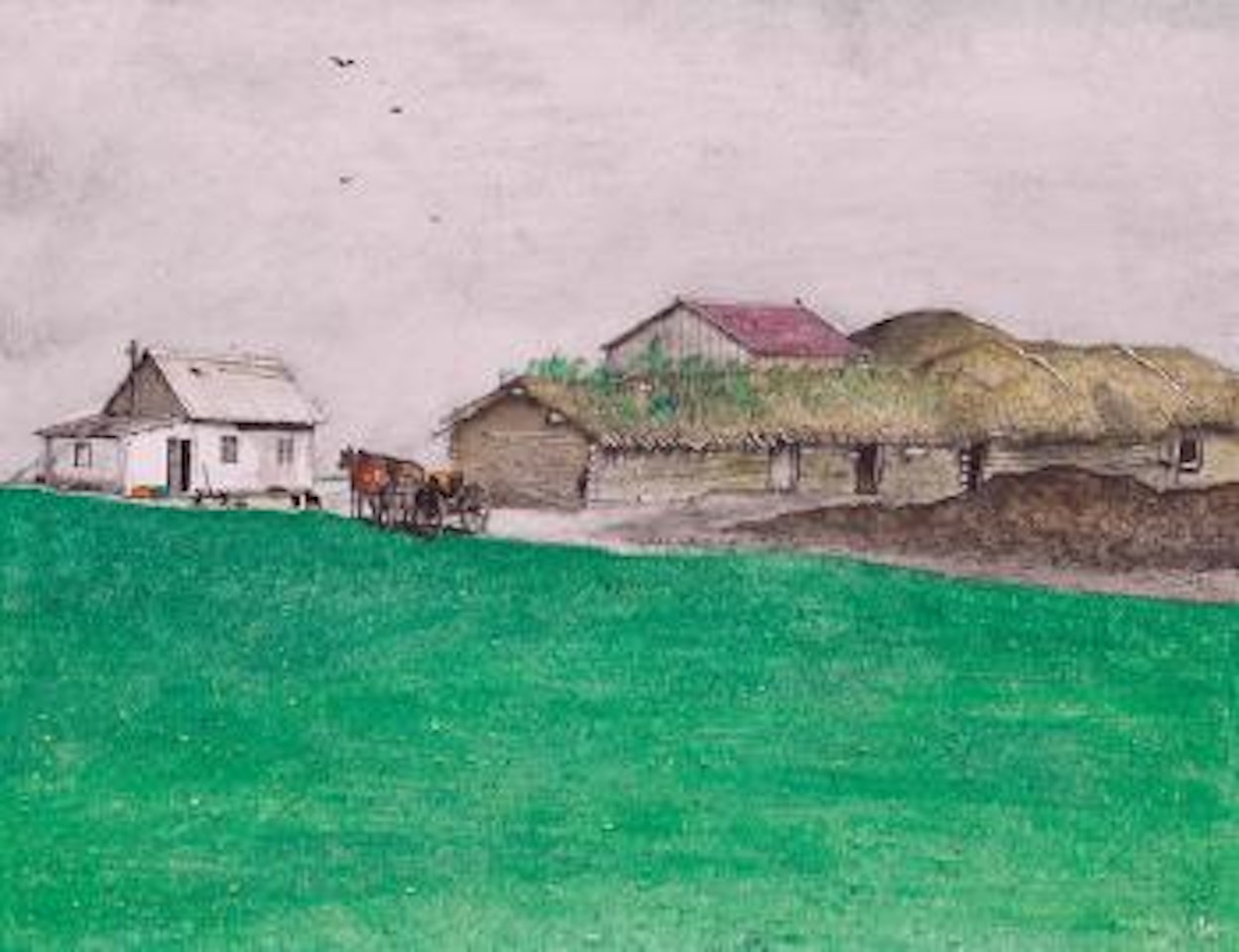 Prairie homestead by William Kurelek