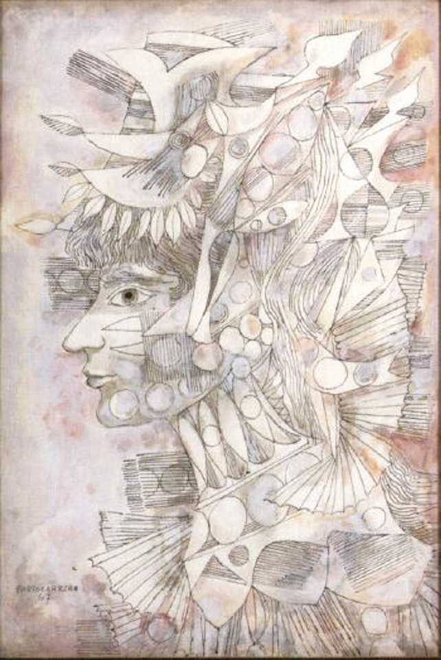 Portrait de femme fleur by René Portocarrero