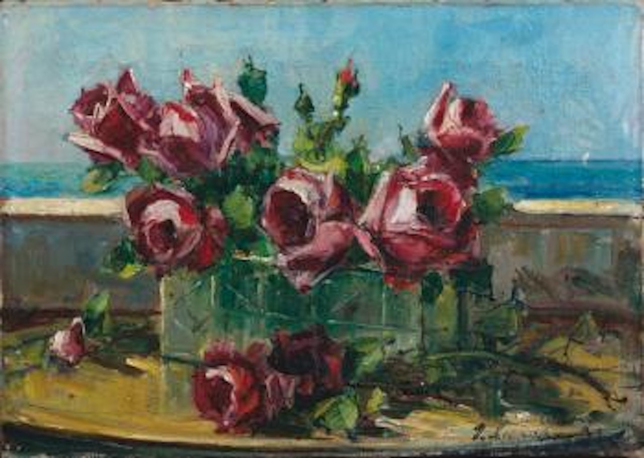 Bouquet de roses by Georgij Aleksandrovic Lapschin