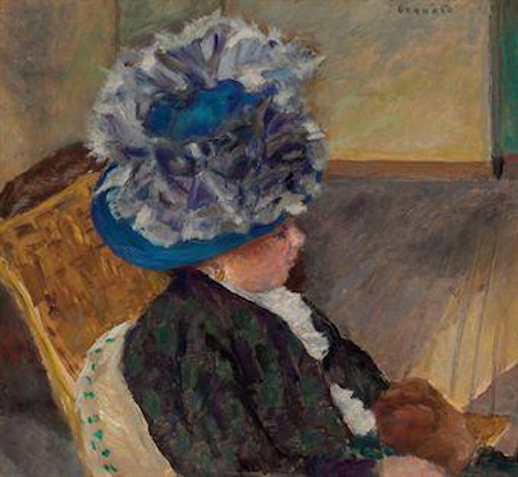 Jeune femme au chapeau bleu by Pierre Bonnard