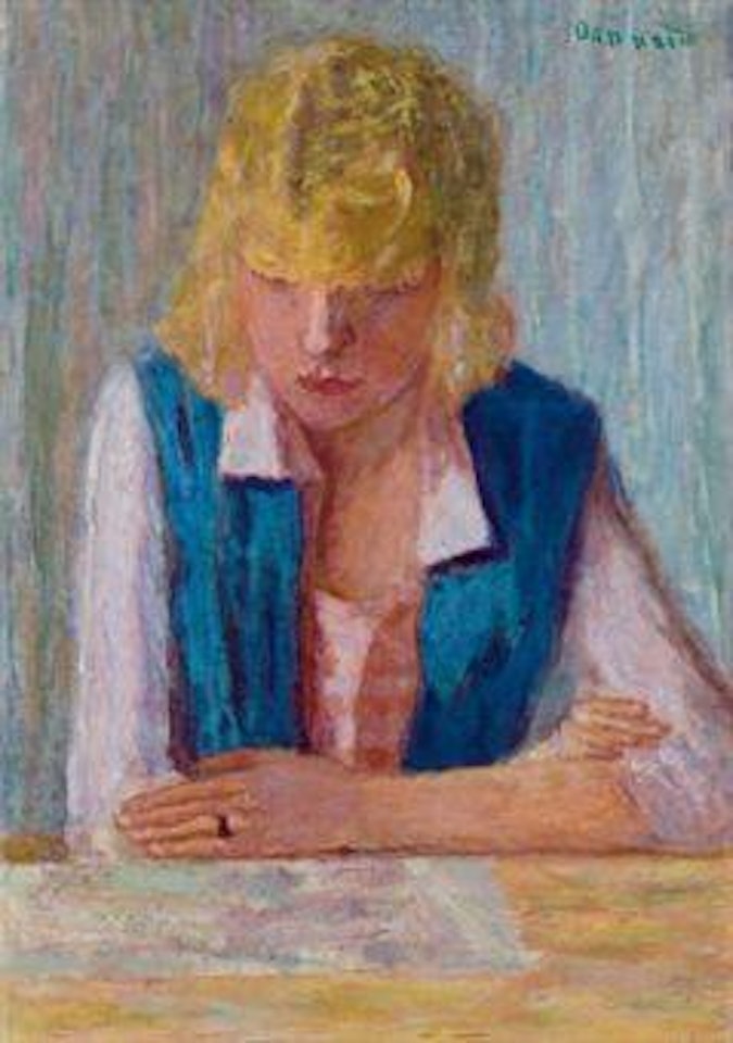 La Blonde au gilet bleu by Pierre Bonnard