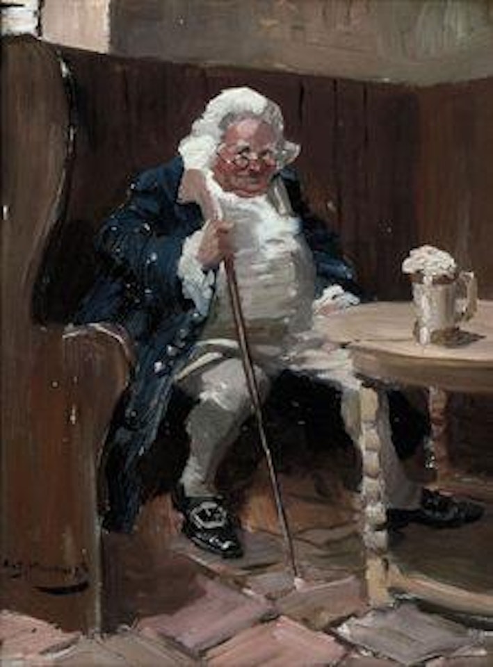 A pint for the squire by Alfred James Munnings