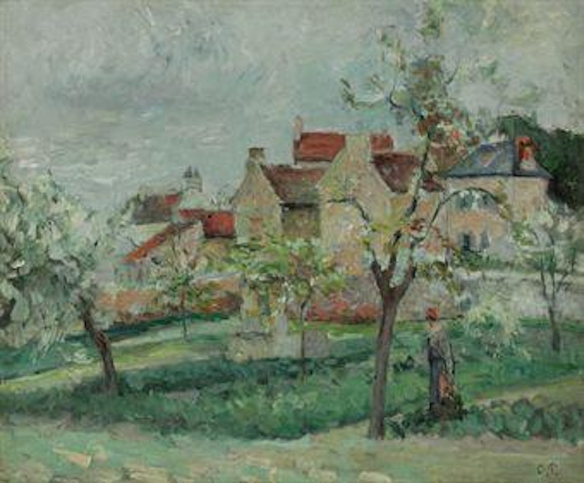 Pruniers en fleur, Pontoise by Camille Pissarro