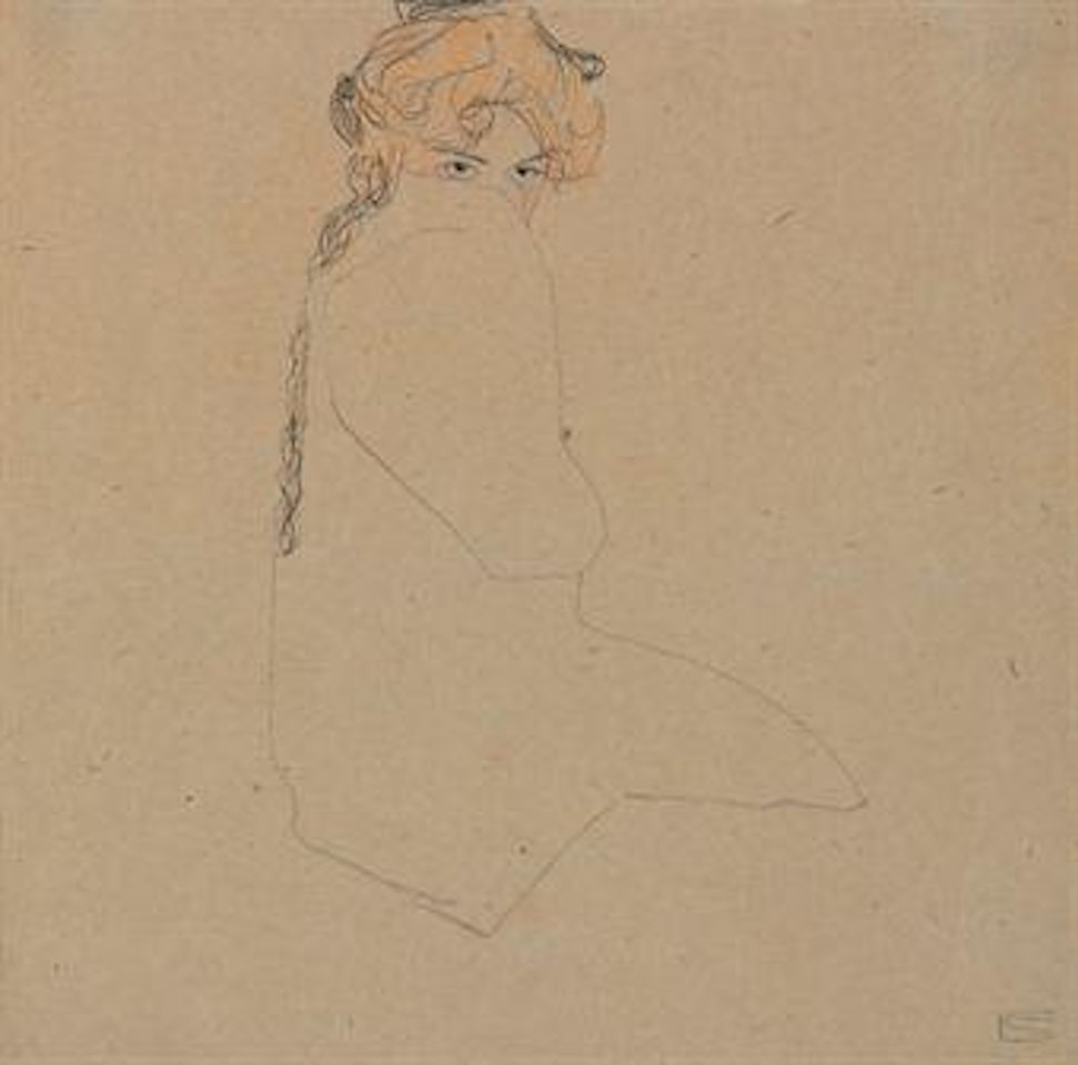Mädchen mit rotem Haar by Egon Schiele