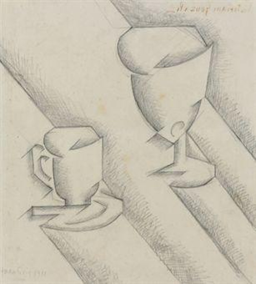 Nature morte avec coupe et verre by Juan Gris