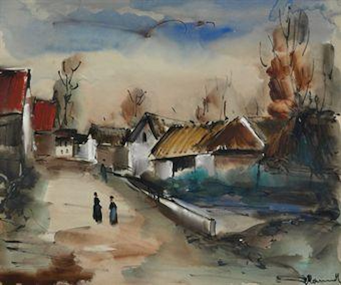 Paysage d'automne de village by Maurice de Vlaminck