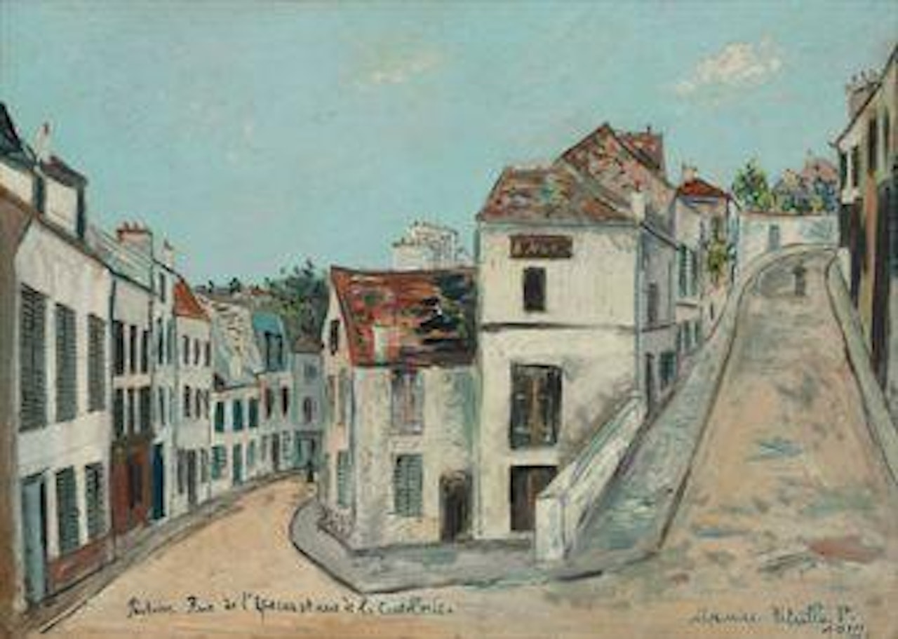 La rue de l'Eperon et rue de la Coutellerie à Pontoise (Val-d'Oise) by Maurice Utrillo