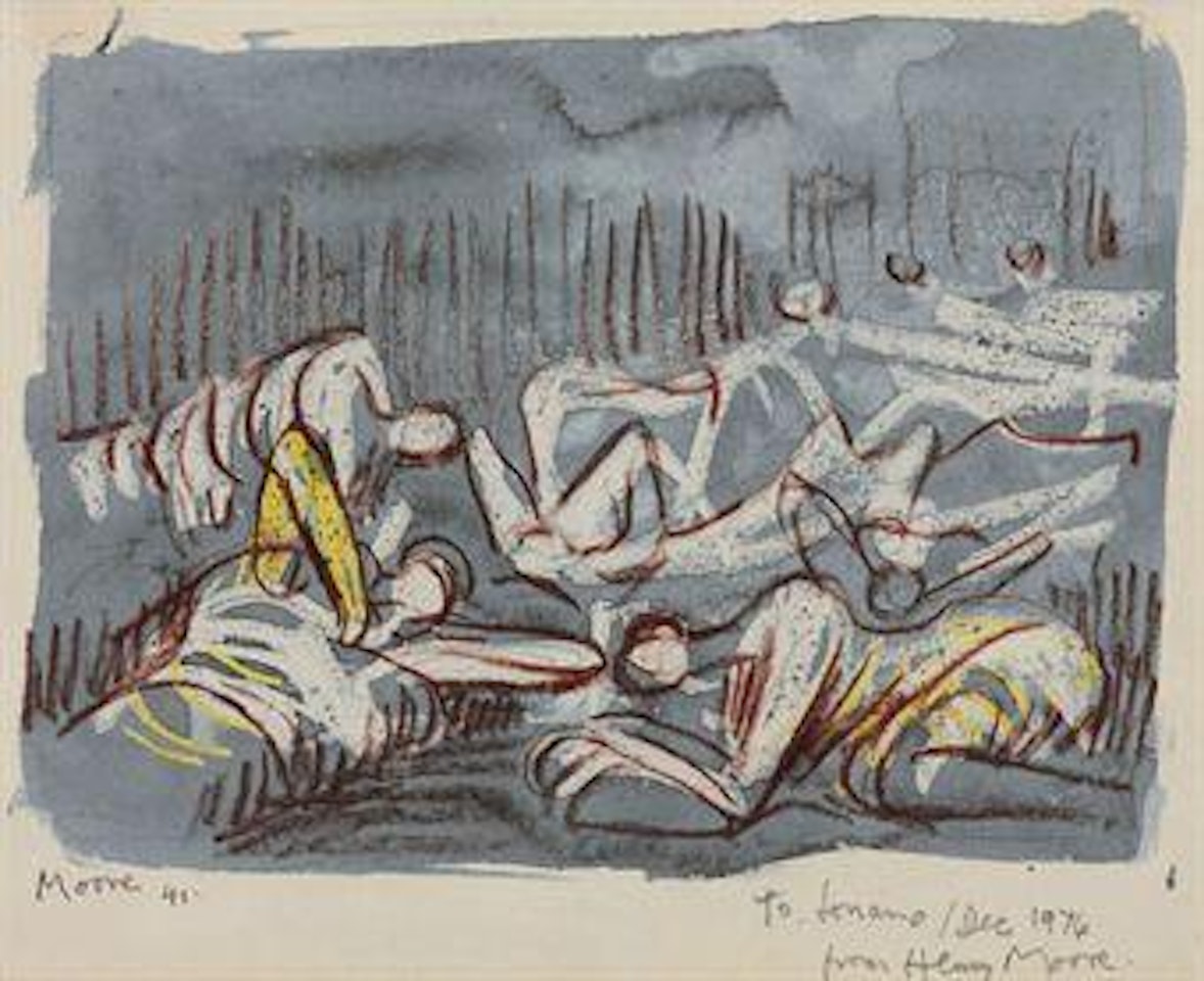 Shelter Drawing by Henry Moore