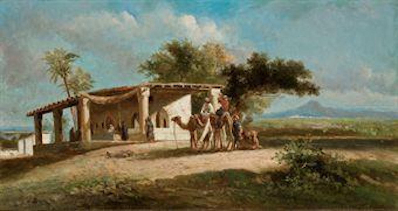 La halte by Narcisse Berchere