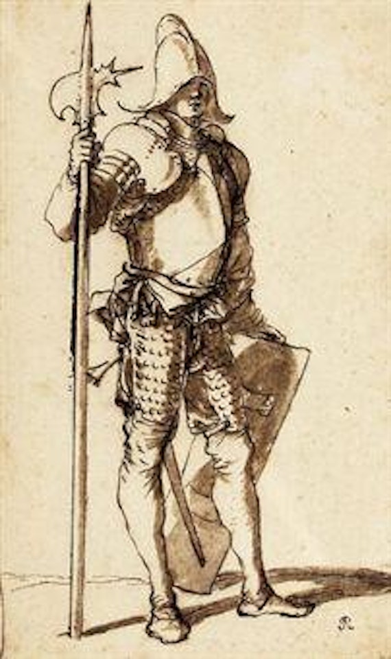 A halberdier by Salvator Rosa
