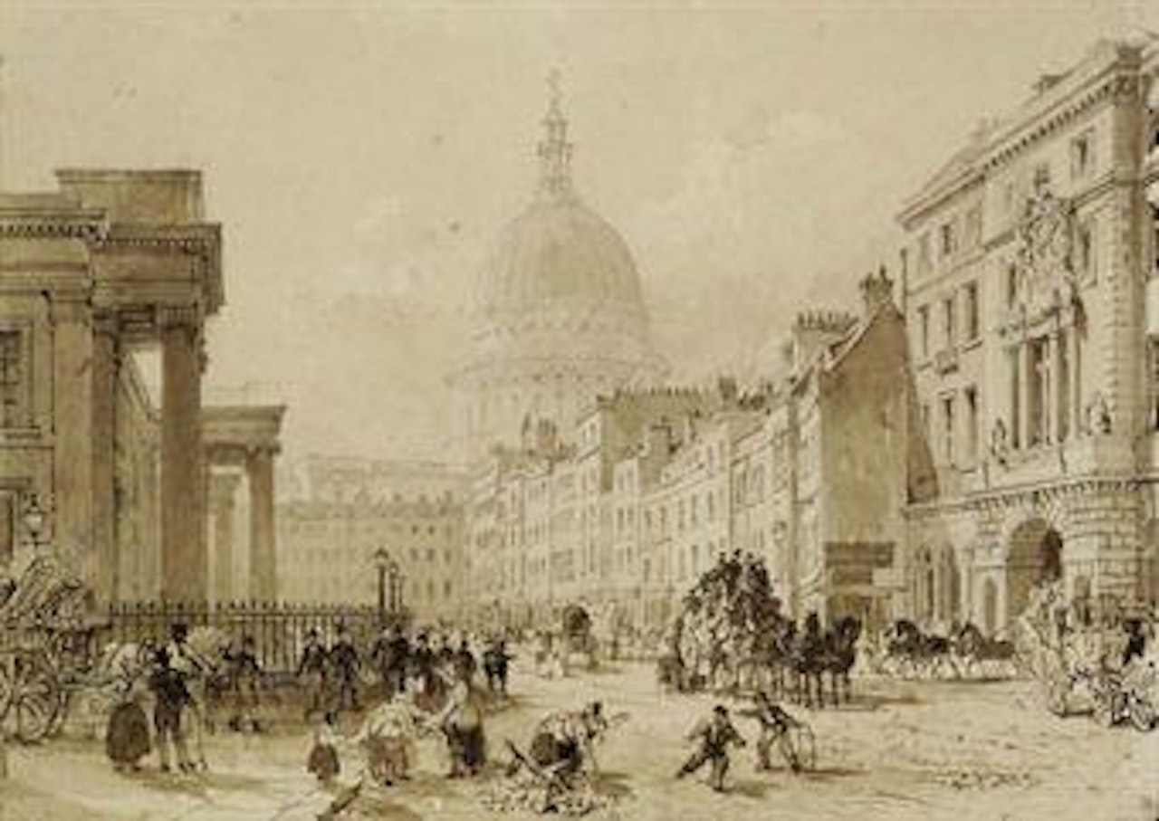 View of Luton House, London; and View of St Paul's Cathedral, London by Thomas Allom