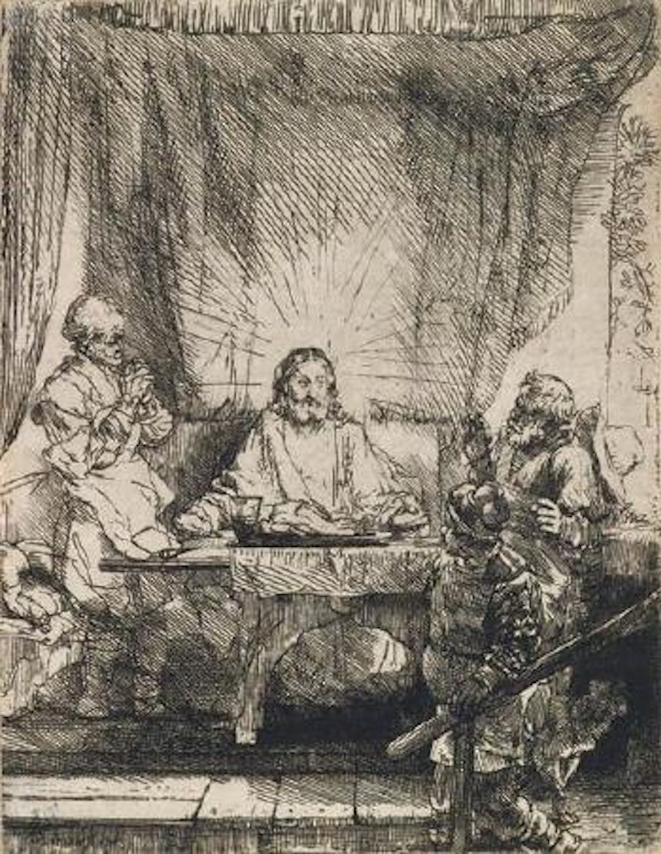 Christ at Emmaus: the larger plate by Attributed to Rembrandt Harmensz van Rijn
