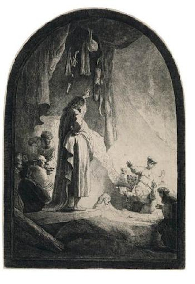 The Raising of Lazarus: the larger plate by Attributed to Rembrandt Harmensz van Rijn