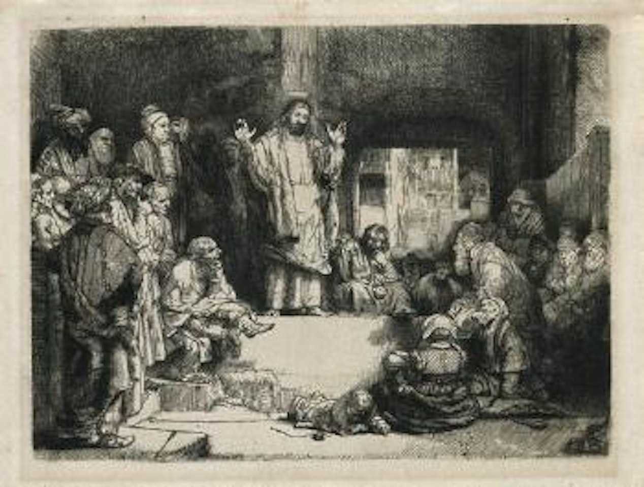 Christ Preaching (La petite tombe) by Attributed to Rembrandt Harmensz van Rijn