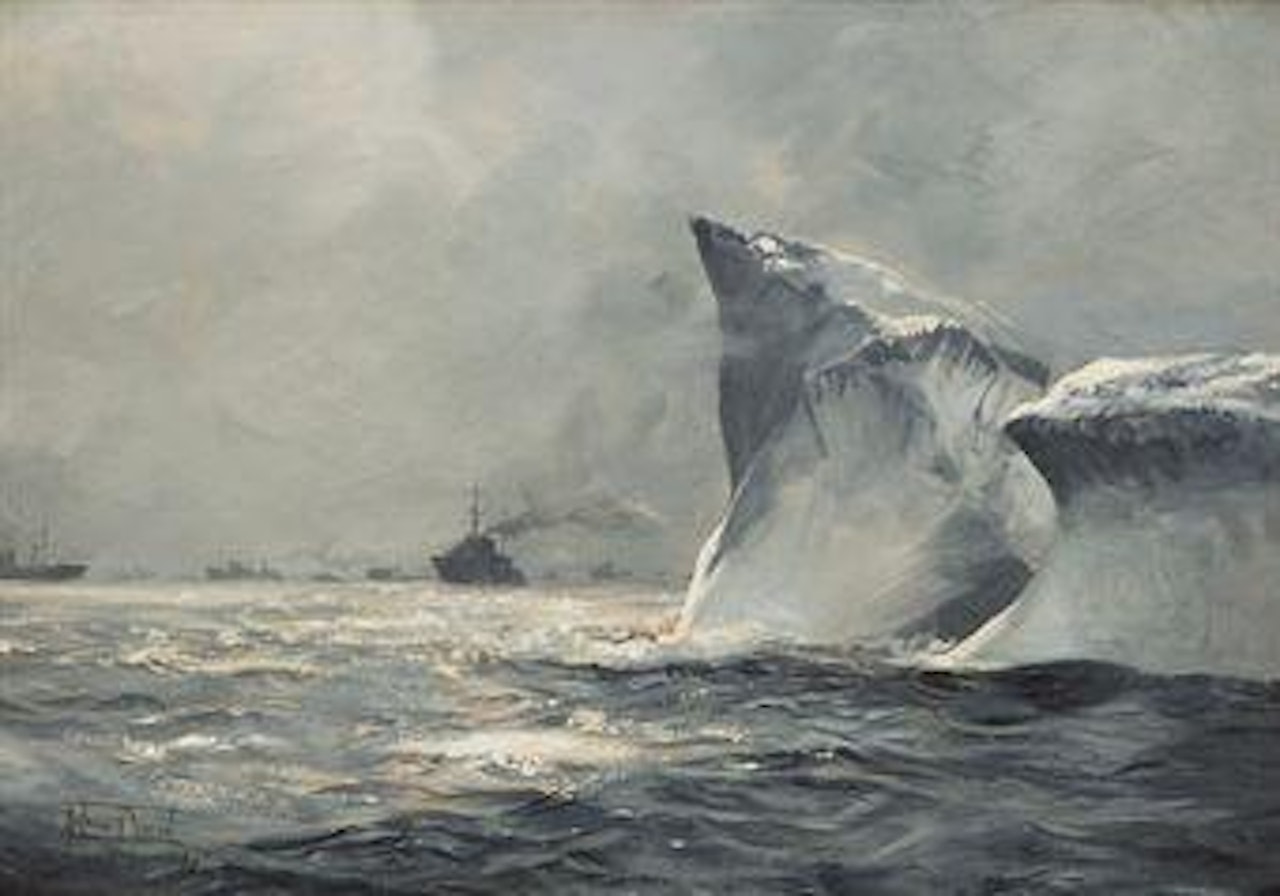 Iceberg in Danger in the North Atlantic by Montague Dawson