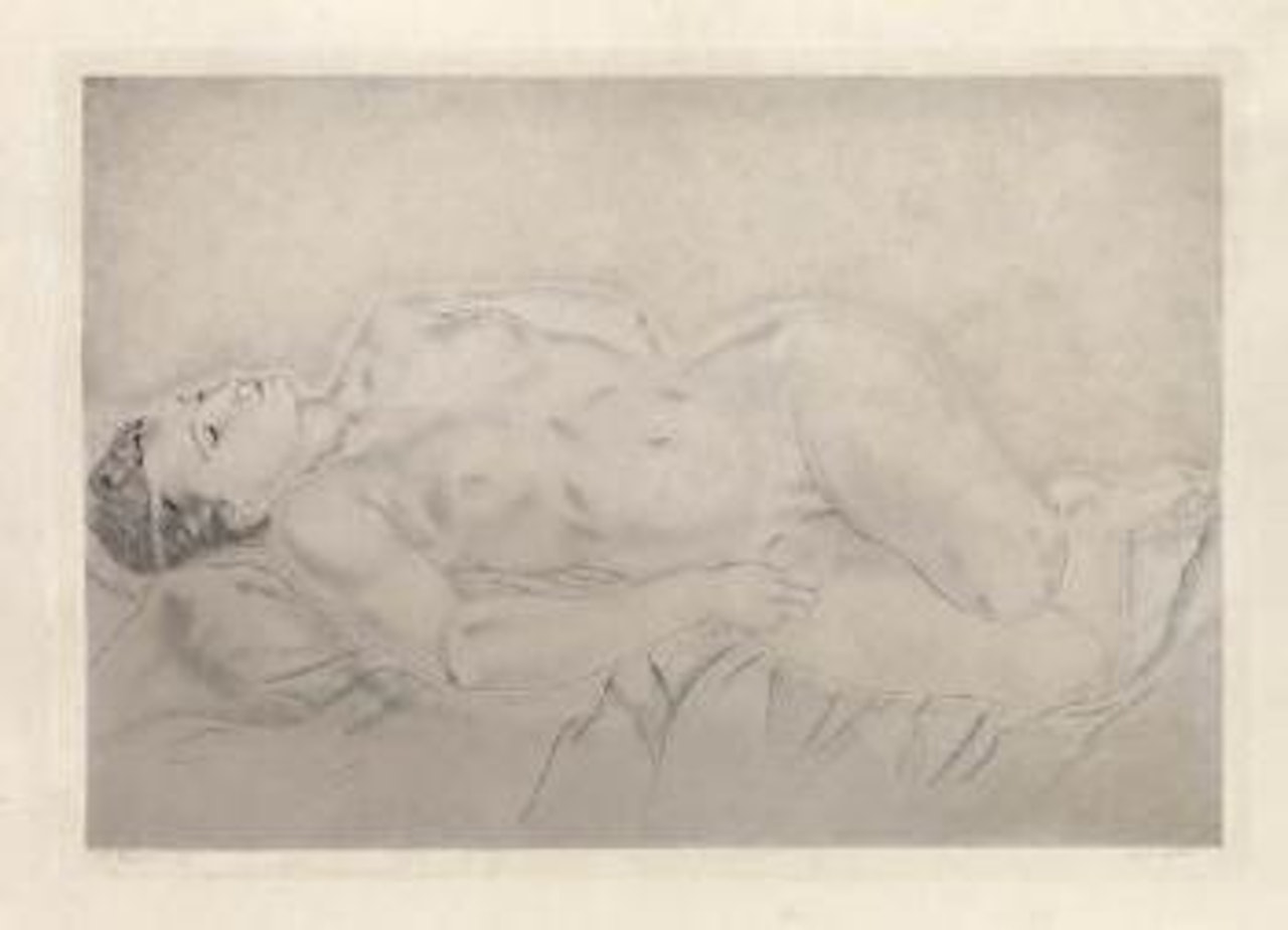 Femme nue endormie, couchée by Leonard Tsuguharu Foujita