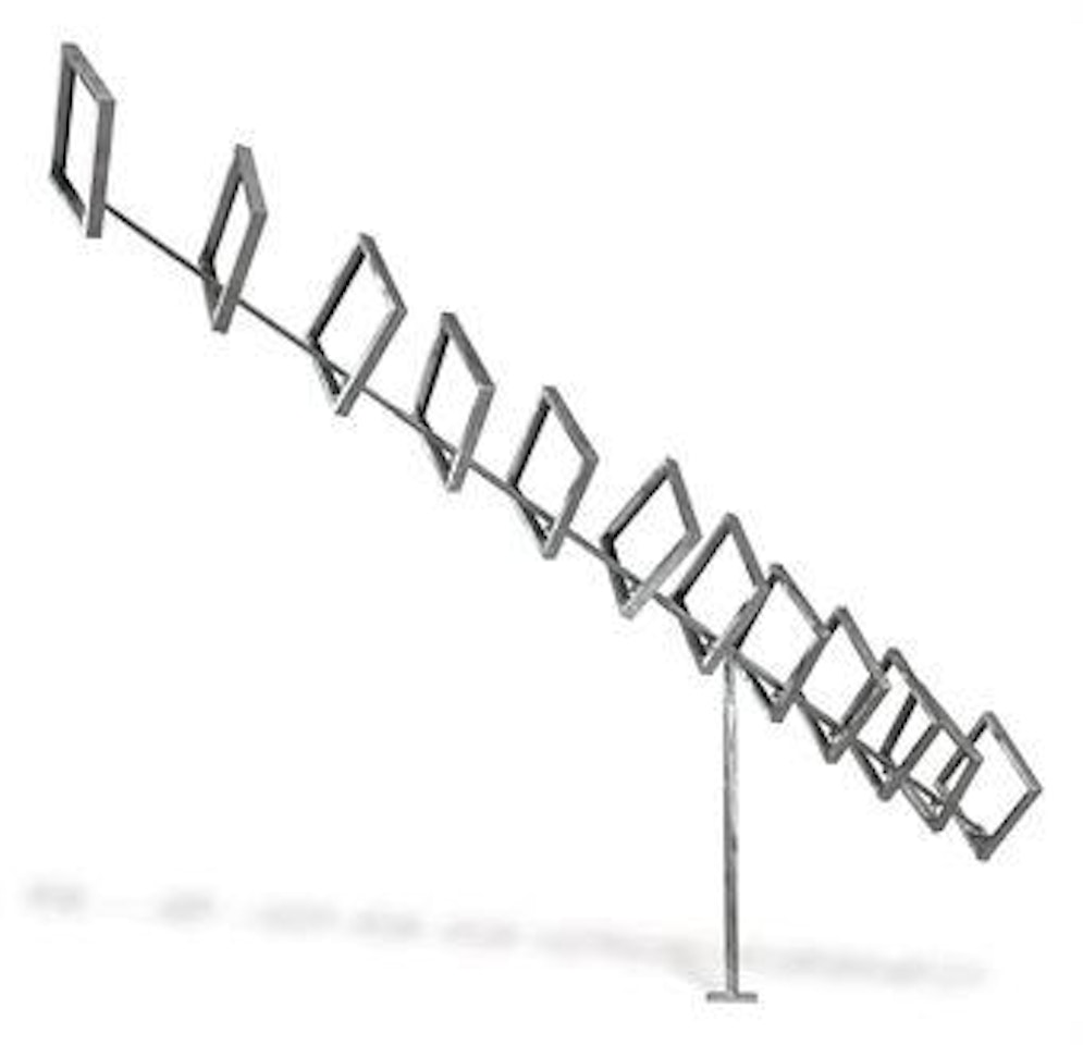 Oblique Column Of Twelve Open Squares by George Rickey