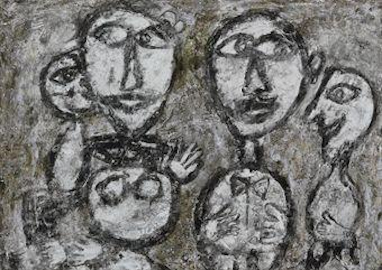 Homme, femme et deux enfants by Jean Dubuffet