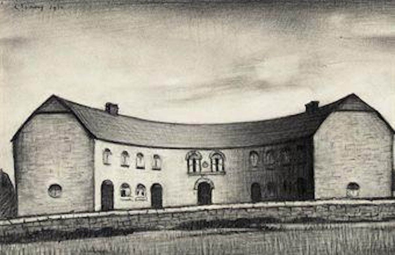 A curved house, Maugersbury by Laurence Stephen Lowry