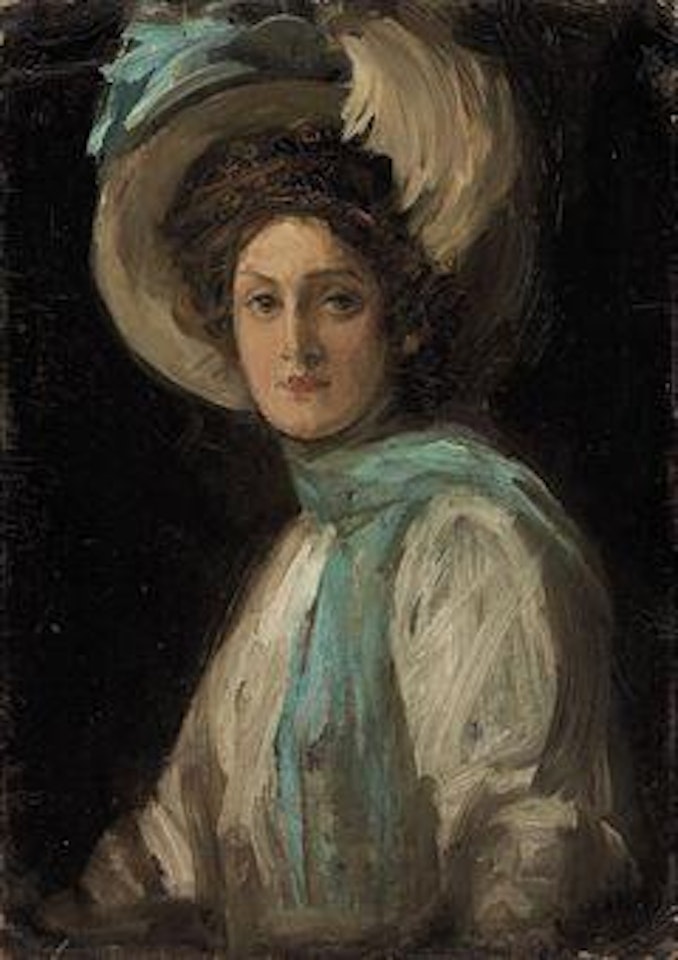 A Lady in Blue and White by John Lavery
