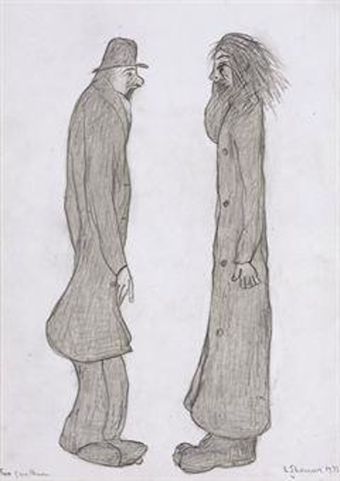 Two Gentlemen by Laurence Stephen Lowry