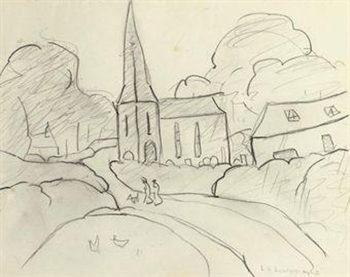 Church at Rockcliffe by Laurence Stephen Lowry