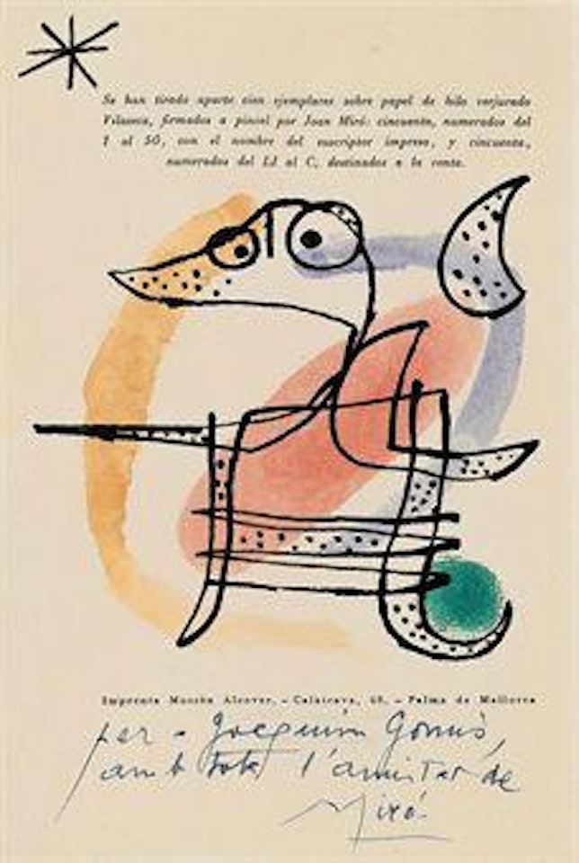 Dessin dedicace by Joan Miró