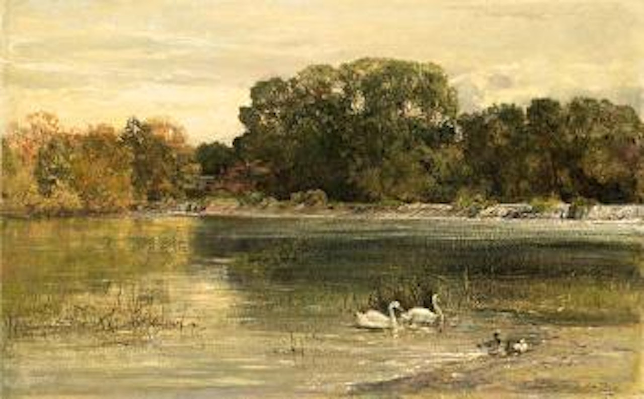 River landscape by Heywood Hardy