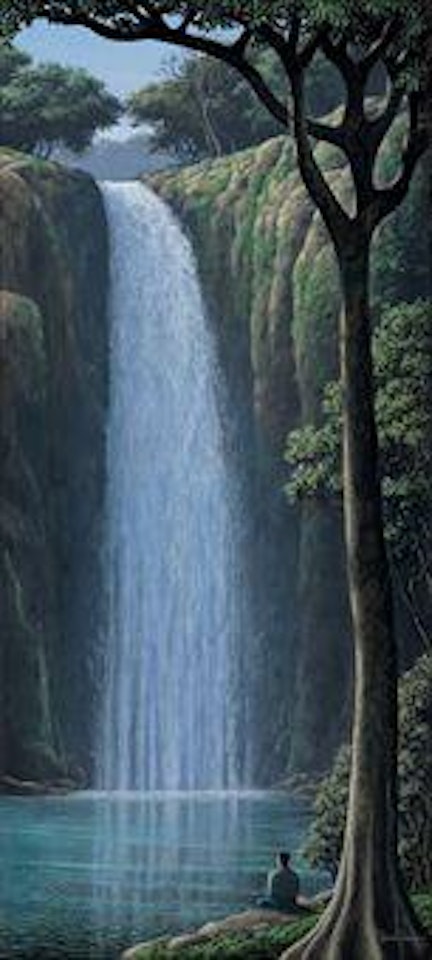 Cascada y meditador by Tomas Sanchez