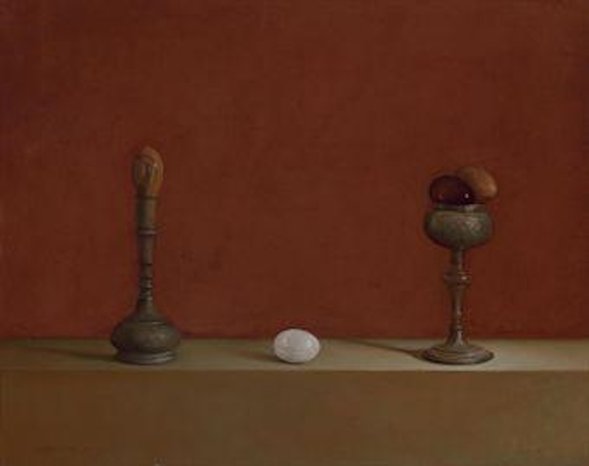 Bodegón con huevos de mármol by Claudio Bravo