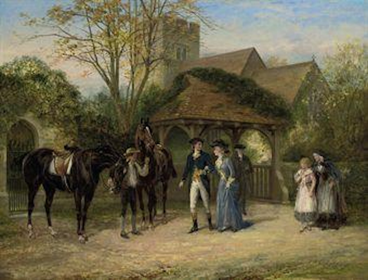 A visit to the church by Heywood Hardy