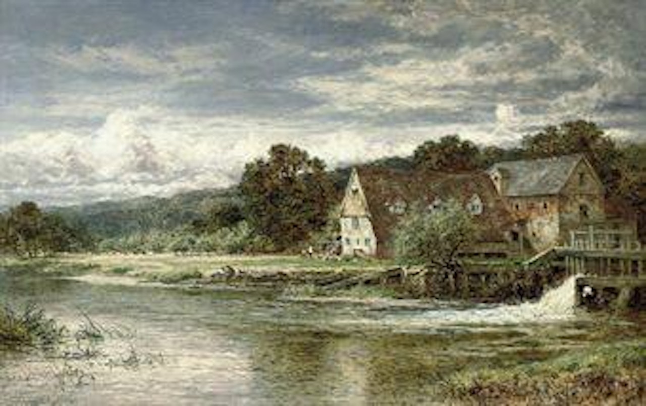 Streatley Mill on the Thames by Benjamin Williams Leader