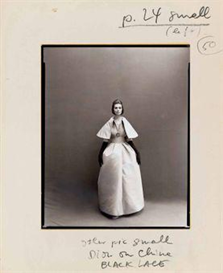Simone, evening dress by Nina Ricci, Paris studio, August 1959 by Richard Avedon
