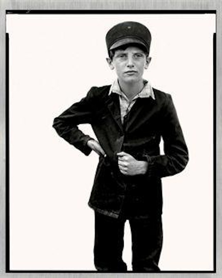 Jesse Kleinsasser, pig man, Hutterite Colony, Harlowton, Montana, 6-23-83 by Richard Avedon