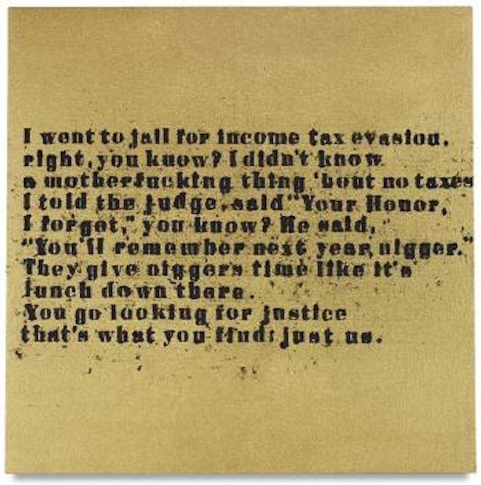 Gold just us #7 by Glenn Ligon