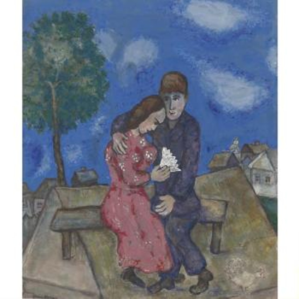 Sur Le Banc by Marc Chagall