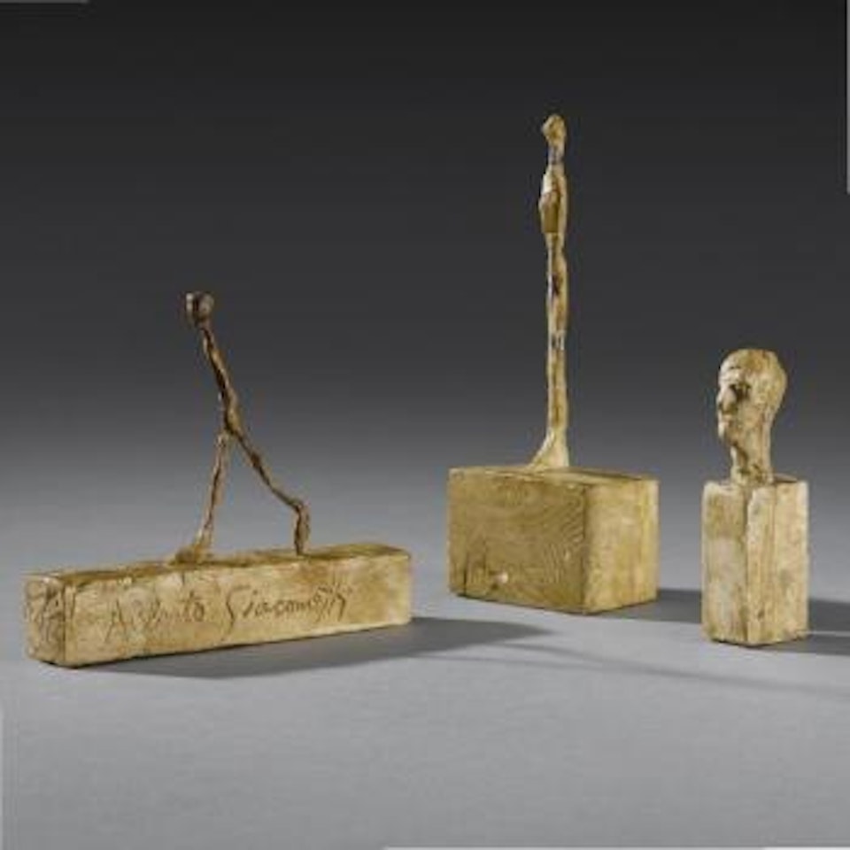 Project Pour La Chase Manhattan Plaza: Tête Sur Socle (I), Femme Debout (II) Et L'homme Qui Marche (III) by Alberto Giacometti