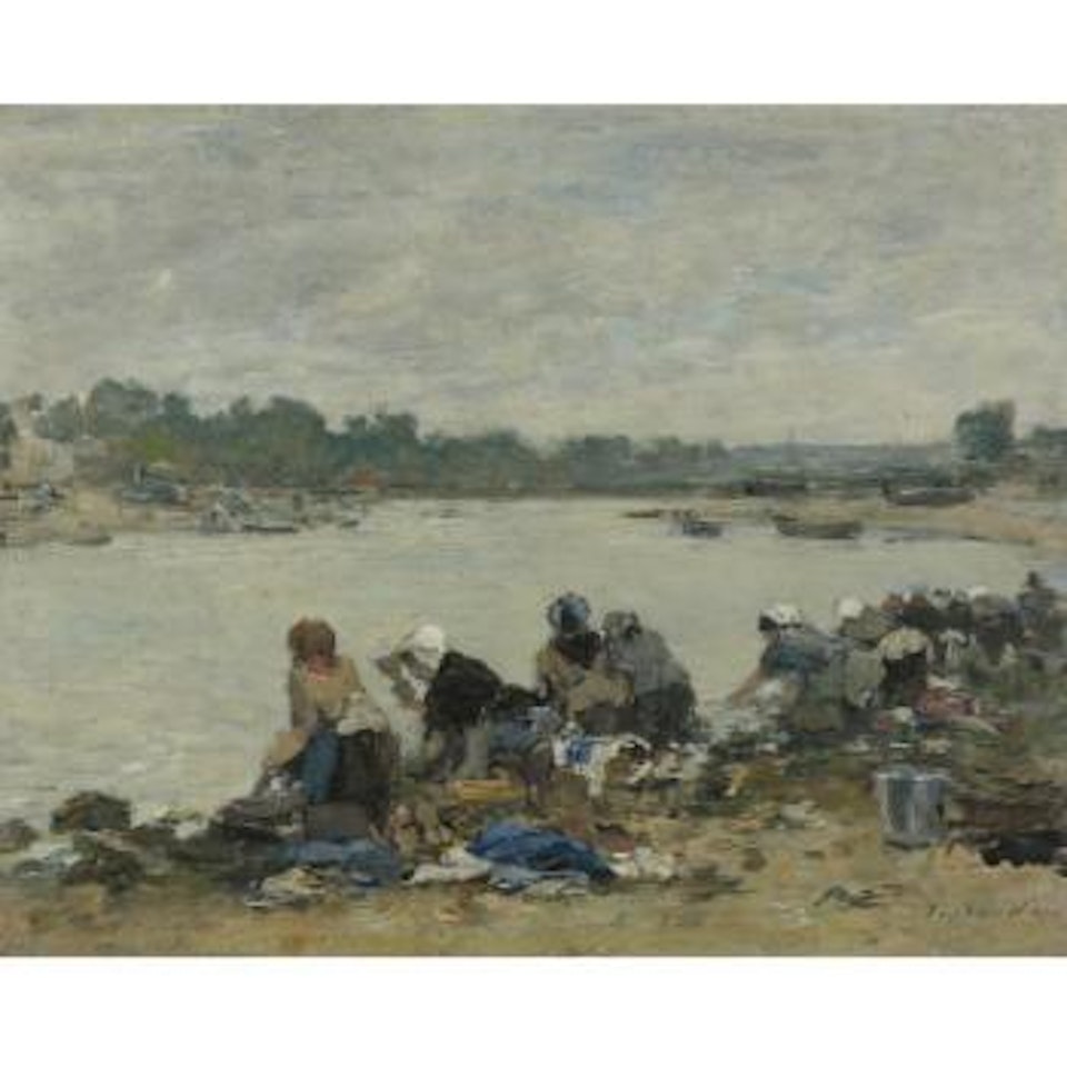 Laveuses Au Bord De La Touques by Eugène Boudin