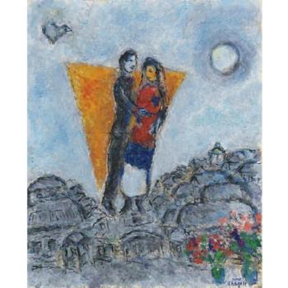 Les Amoureux Au Triangle Orange by Marc Chagall