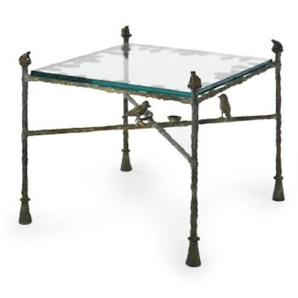 Table Feuilles Aux Oiseaux Et Grenouilles by Diego Giacometti