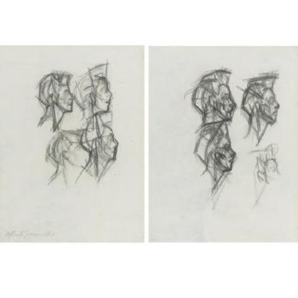 Études De Têtes (A Pair Of Drawings) by Alberto Giacometti