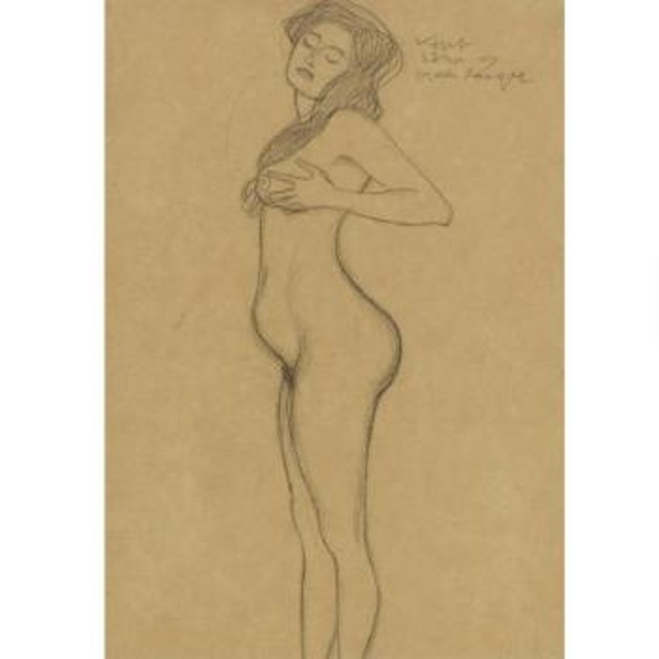 Stehender Frauenakt, Die Hände An Der Brust (Standing Female Nude, Hands On Her Chest) by Gustav Klimt