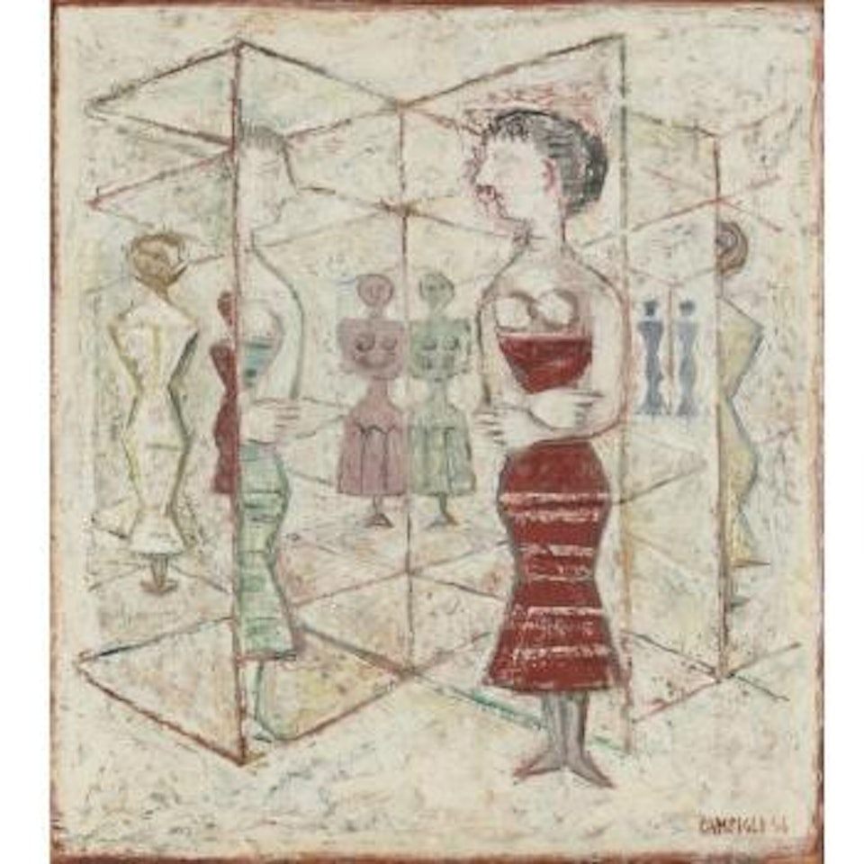 Woman In Mirror by Massimo Campigli