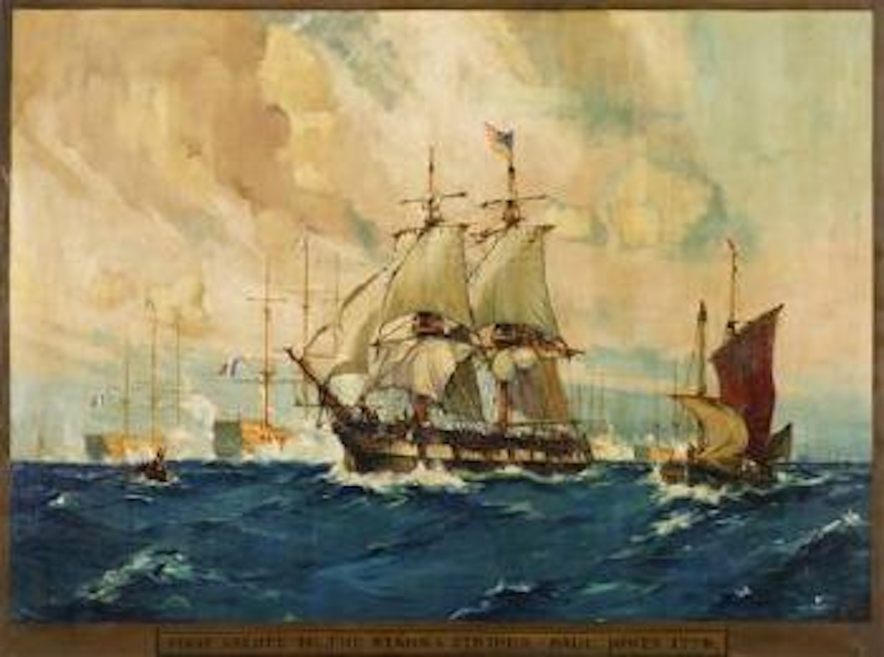 First salute to the stars and stripes - John Paul Jones 1778 by Gordon Grant